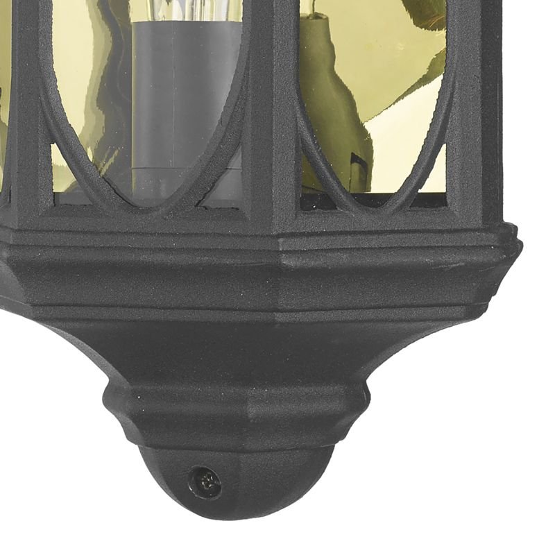 Dar-TEN2122 - Tenby - Outdoor Matt Black Half Wall Lamp