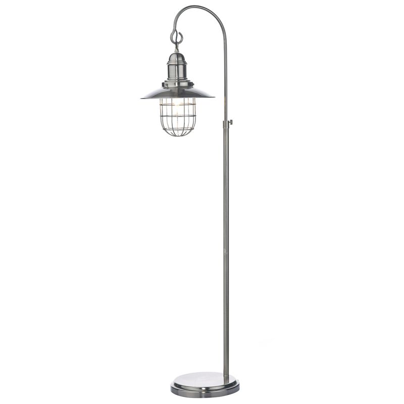 Table & Floor Lamp - Terrace - Antique Chrome Fishermans Floor Lamp Dar-TER4961 - Terrace - Antique Chrome Fishermans Floor Lamp