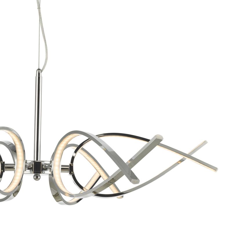 Commercial - Tetra - LED Polished Chrome 6 Light Hanging Pendant Dar-TET0650 - Tetra - LED Polished Chrome 6 Light Hanging Pendant