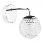 Teva - Chrome Wall Lamp with Honeycomb Acrylic Shade IP44