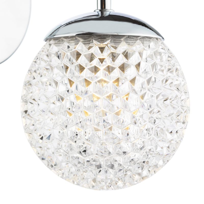 Dar-TEV0750 - Teva - Chrome Wall Lamp with Honeycomb Acrylic Shade IP44