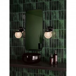 Teva - Chrome Wall Lamp with Honeycomb Acrylic Shade IP44 Teva - Chrome Wall Lamp with Honeycomb Acrylic Shade IP44