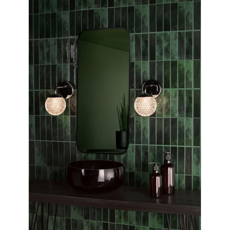 Dar-TEV0750 - Teva - Chrome Wall Lamp with Honeycomb Acrylic Shade IP44