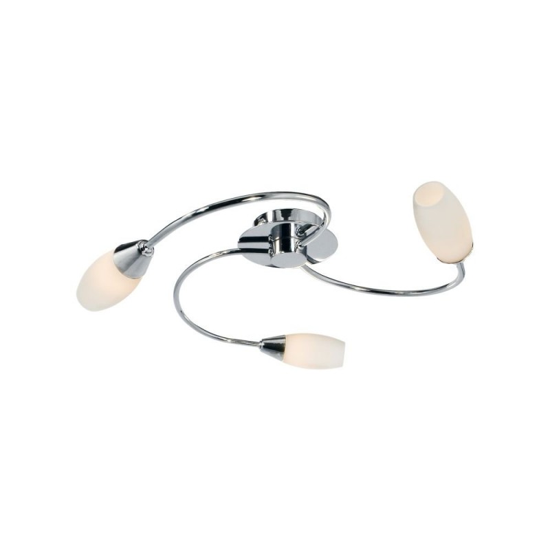 Ceiling Lights - Thursk - Opal Glass & Chrome 3 Light Semi Flush Wisebuys-THU5350-W - Thursk - Opal Glass & Chrome 3 Light Semi Flush