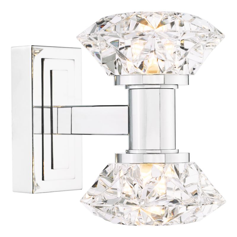 Dar-TIA0950 - Tiana - Chrome 2 Light Wall Lamp with Crystal