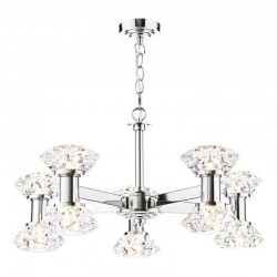 Tiana - Chrome 10 Light Centre Fitting with Crystal Tiana - Chrome 10 Light Centre Fitting with Crystal
