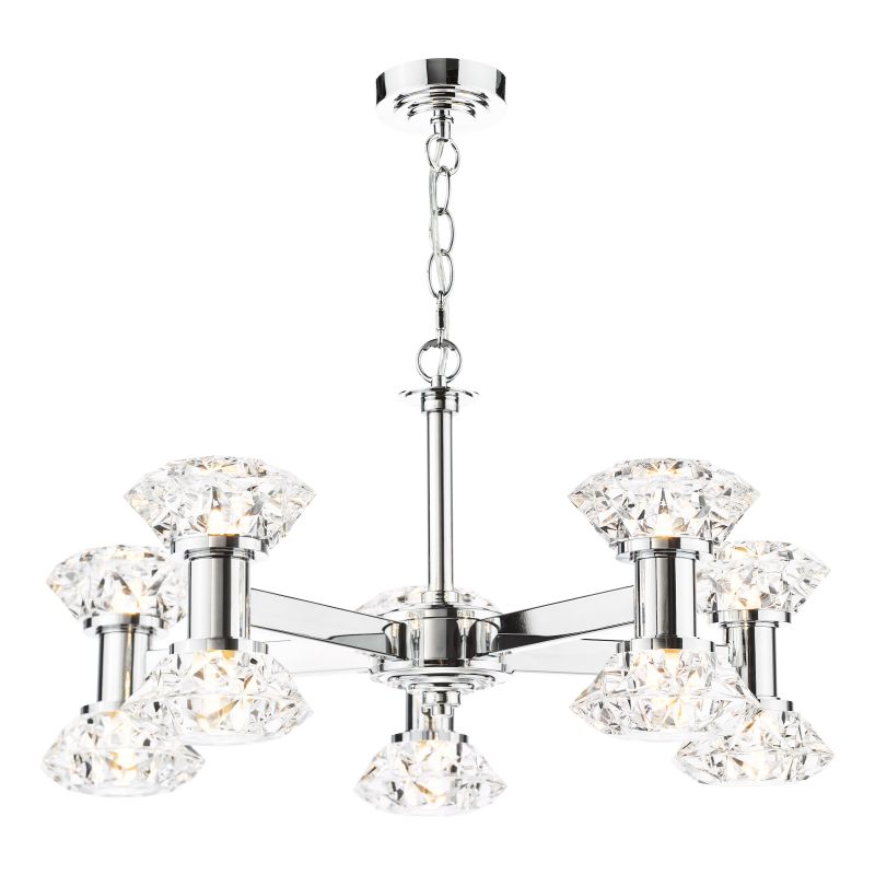 Dar-TIA2350 - Tiana - Chrome 10 Light Centre Fitting with Crystal