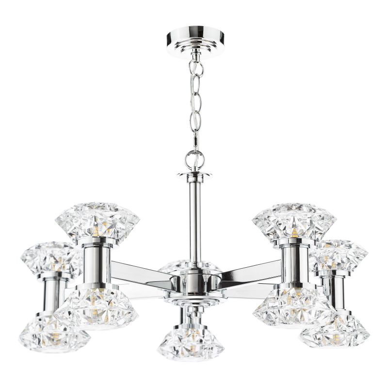 Dar-TIA2350 - Tiana - Chrome 10 Light Centre Fitting with Crystal