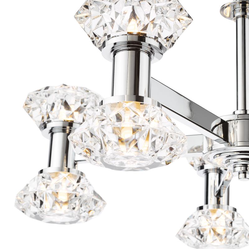 Dar-TIA2350 - Tiana - Chrome 10 Light Centre Fitting with Crystal