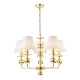 Dar-TIL0535-NER262 - Tilda - Gold 5 Light Pendant with Ivory Linen Shades