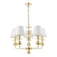 Dar-TIL0535-NER262 - Tilda - Gold 5 Light Pendant with Ivory Linen Shades