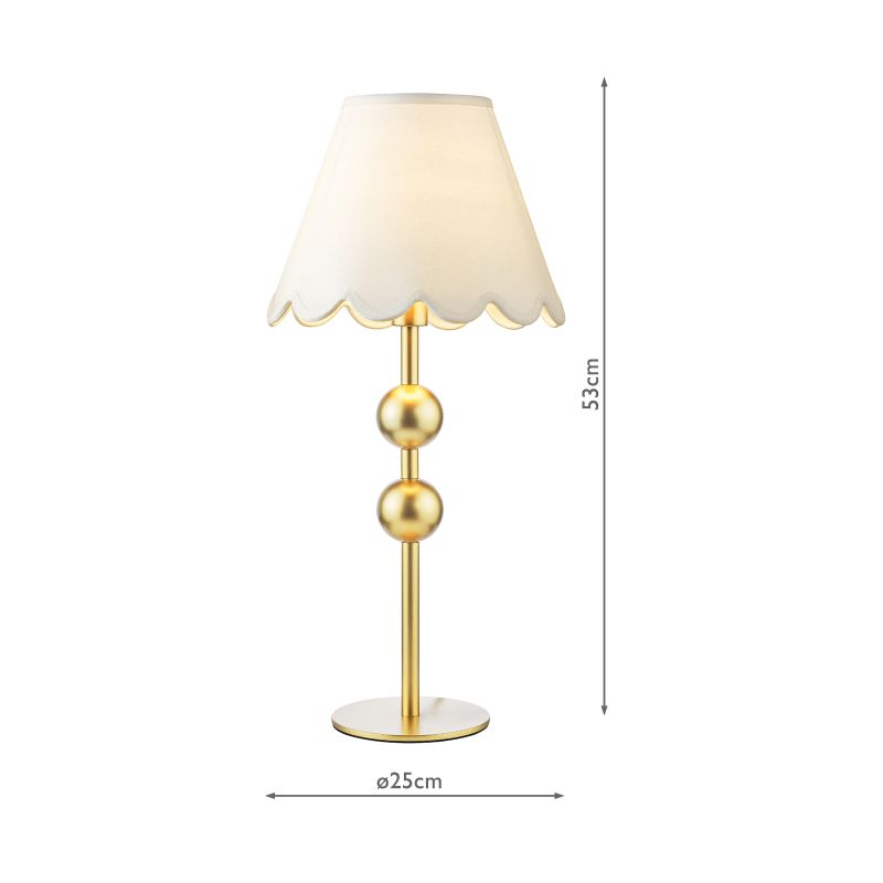 Dar-TIL4235-NER102 - Tilda - Gold Table Lamp with Ivory Linen Shade