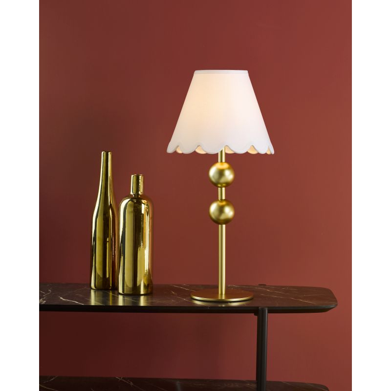 Dar-TIL4235-NER102 - Tilda - Gold Table Lamp with Ivory Linen Shade