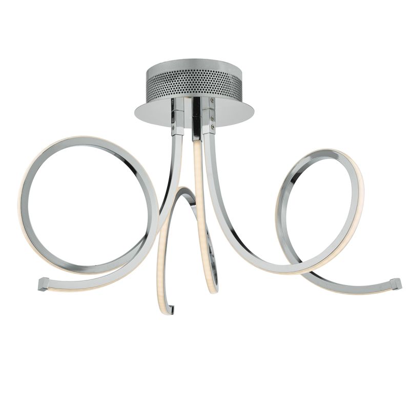 Ceiling Lights - Tiro - LED Polished Chrome 3 arms Semi Flush Dar-TIR5350 - Tiro - LED Polished Chrome 3 arms Semi Flush