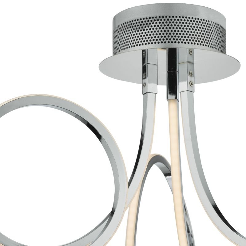 Ceiling Lights - Tiro - LED Polished Chrome 3 arms Semi Flush Dar-TIR5350 - Tiro - LED Polished Chrome 3 arms Semi Flush