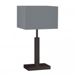 Dunmore - Matt Black USB Table Lamp with Grey Shade