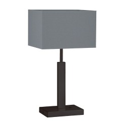 Dunmore - Matt Black USB Table Lamp with Grey Shade