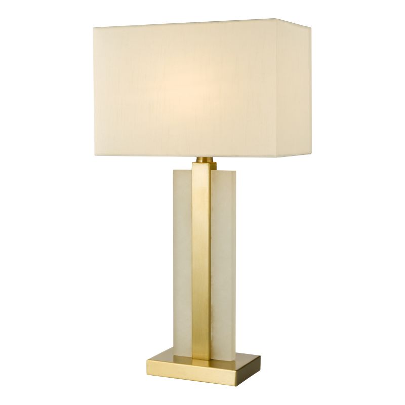 Dar-TOK4234 - Tokori - Alabaster & Brushed Gold Table Lamp with Ivory Shade