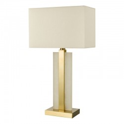 Tokori - Alabaster & Brushed Gold Table Lamp with Ivory Shade