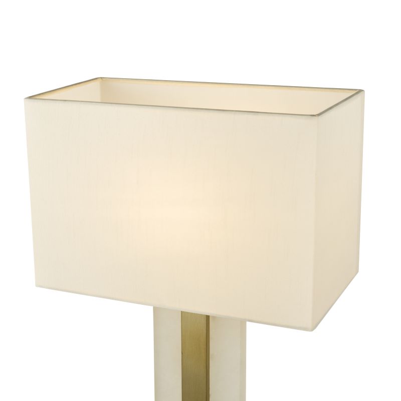 Dar-TOK4234 - Tokori - Alabaster & Brushed Gold Table Lamp with Ivory Shade