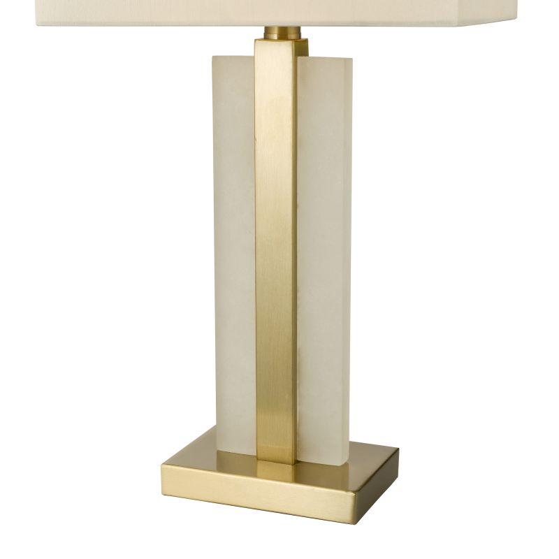 Dar-TOK4234 - Tokori - Alabaster & Brushed Gold Table Lamp with Ivory Shade