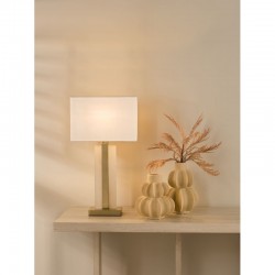 Tokori - Alabaster & Brushed Gold Table Lamp with Ivory Shade