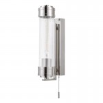 Tommaso - Polished Nickel Wall Lamp with Ribbed Glass IP44 Tommaso - Polished Nickel Wall Lamp with Ribbed Glass IP44