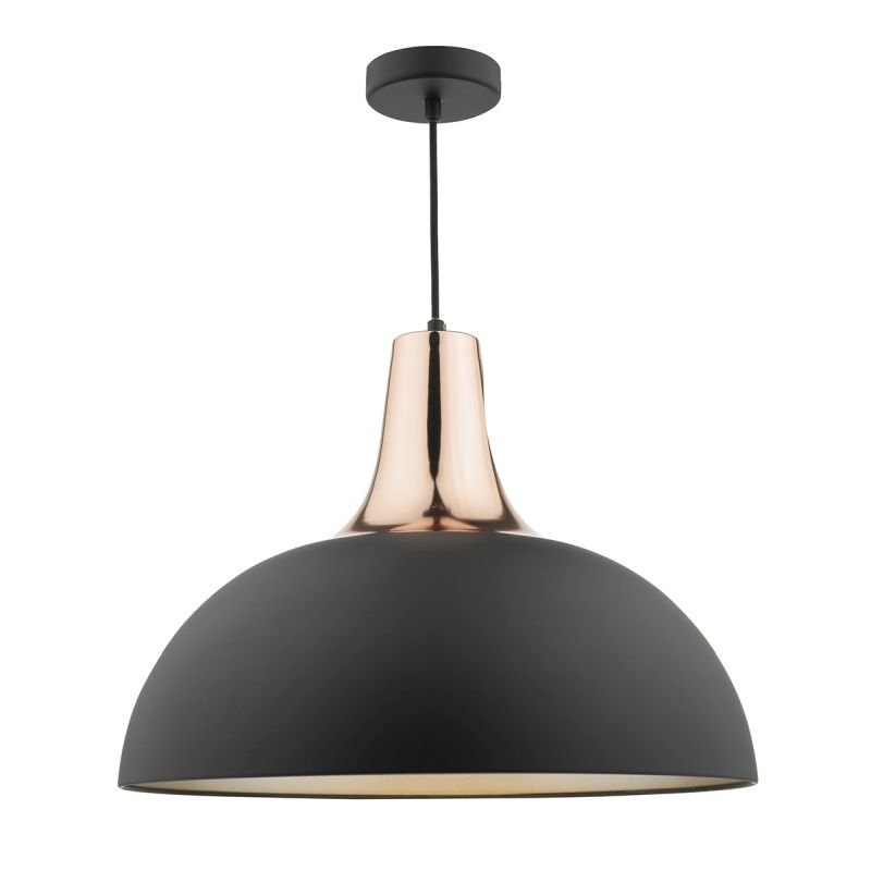 Ceiling Lights - Toronto - Matt Black & Copper Single Hanging Pendant Dar-TOR0154 - Toronto - Matt Black & Copper Single Hanging Pendant