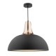 Ceiling Lights - Toronto - Matt Black & Copper Single Hanging Pendant Dar-TOR0154 - Toronto - Matt Black & Copper Single Hanging Pendant