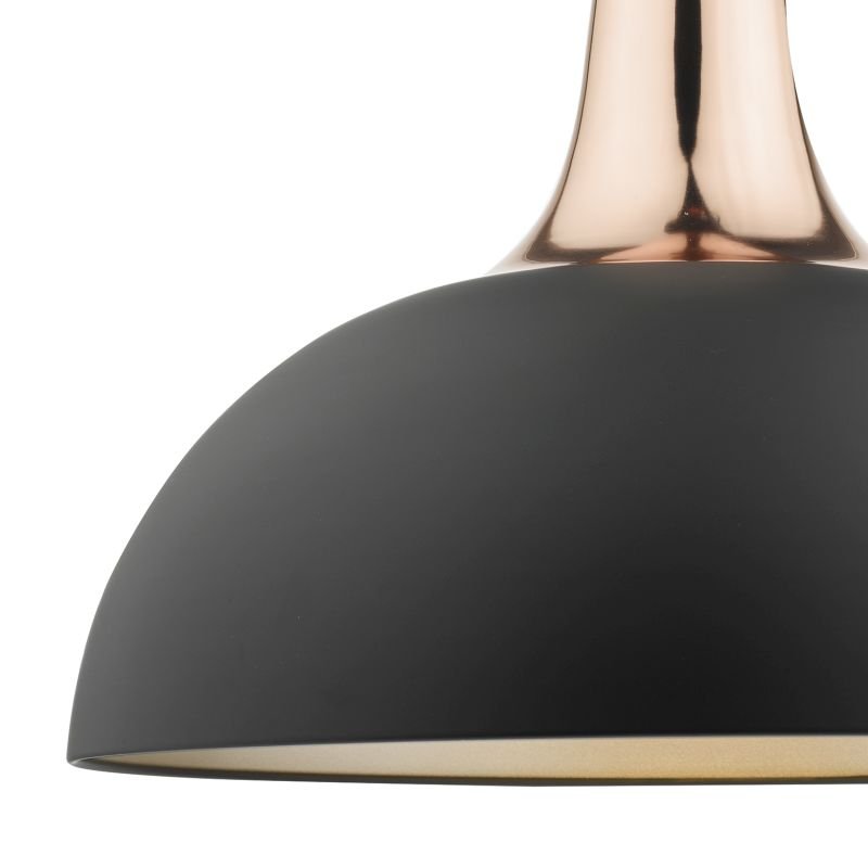 Ceiling Lights - Toronto - Matt Black & Copper Single Hanging Pendant Dar-TOR0154 - Toronto - Matt Black & Copper Single Hanging Pendant