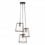 Tower - Black & Copper 3 Light Cluster Pendant Tower - Black & Copper 3 Light Cluster Pendant