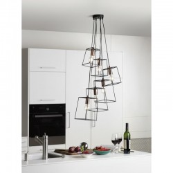 Tower - Black & Copper 6 Light Cluster Pendant Tower - Black & Copper 6 Light Cluster Pendant