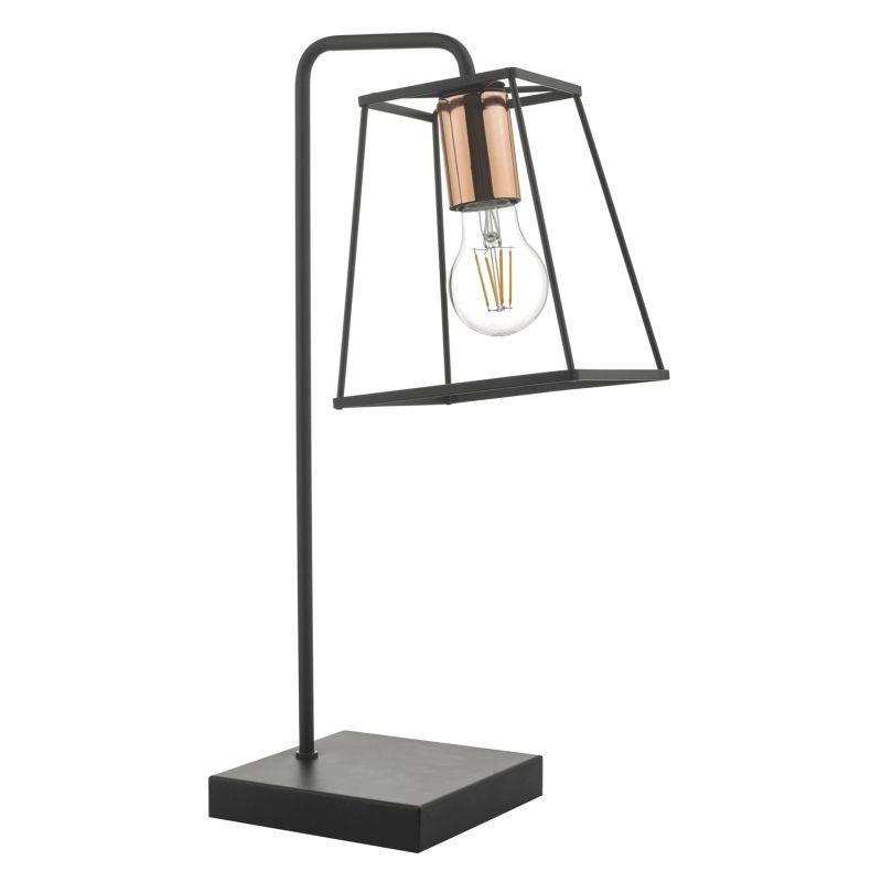 Dar-TOW4122 - Tower - Black & Copper Cage Table Lamp