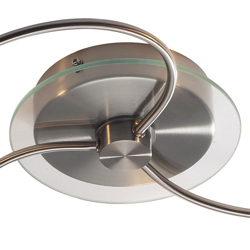 Ceiling Lights - Tugel - Double Glass Shade with Satin Chrome 3 Light Flush Dar-TUG5346 - Tugel - Double Glass Shade with Satin Chrome 3 Light Flush