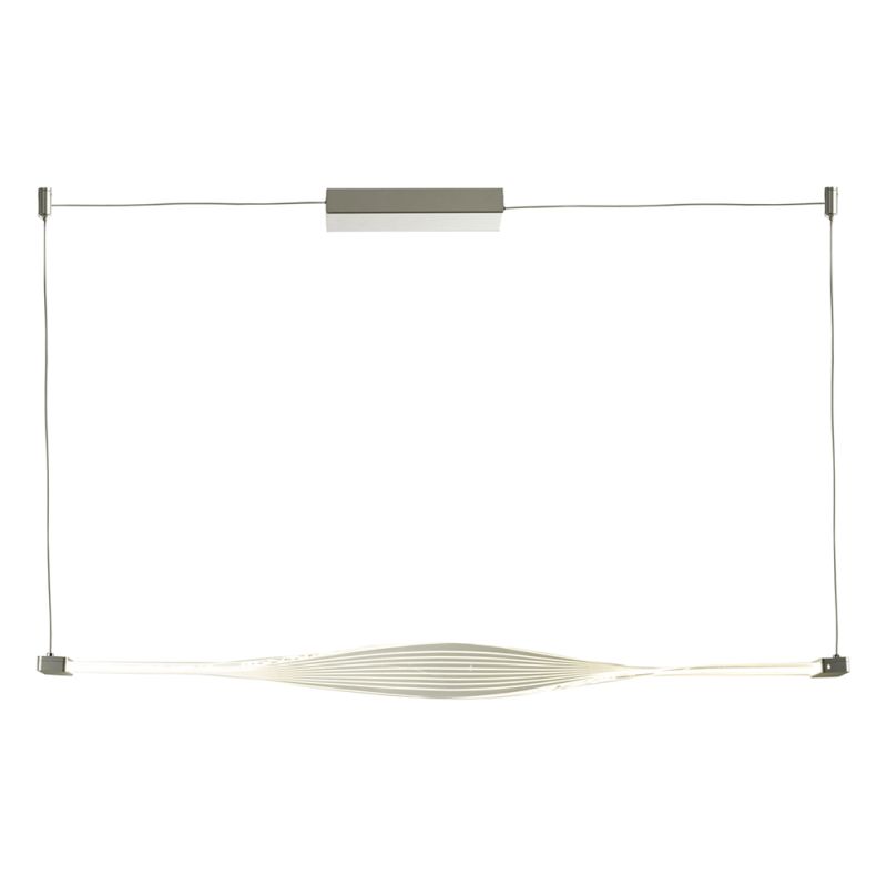 Ceiling Lights - Twist - LED Twist Acrylic & Silver Single Bar Pendant Dar-TWI0132 - Twist - LED Twist Acrylic & Silver Single Bar Pendant