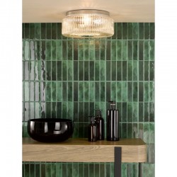 Twyman - Polished Chrome Flush with Clear Ribbed Glass IP44