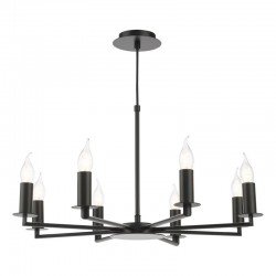 Tyler - Black 8 Light Centre Fitting