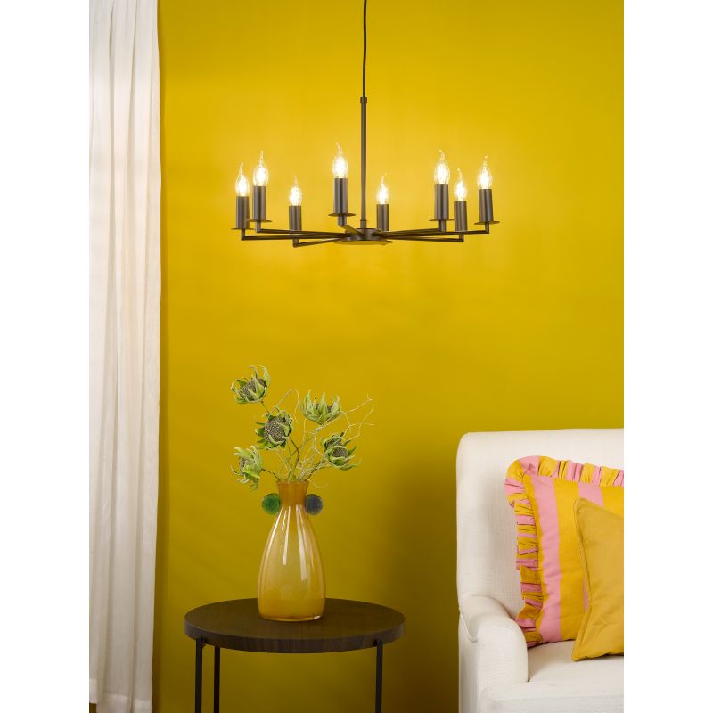 Dar-TYL0822 - Tyler - Black 8 Light Centre Fitting