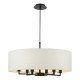 Dar-TYL6422 - Tyler - Black 6 Light Centre Fitting with White Linen Shade