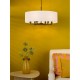 Dar-TYL6422 - Tyler - Black 6 Light Centre Fitting with White Linen Shade