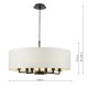 Dar-TYL6422 - Tyler - Black 6 Light Centre Fitting with White Linen Shade