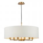 Tyler - Bronze 6 Light Centre Fitting with White Linen Shade