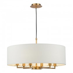Tyler - Bronze 6 Light Centre Fitting with White Linen Shade