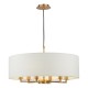 Dar-TYL6463 - Tyler - Bronze 6 Light Centre Fitting with White Linen Shade
