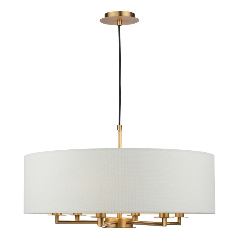 Dar-TYL6463 - Tyler - Bronze 6 Light Centre Fitting with White Linen Shade