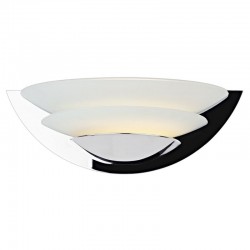 Una - Polished Chrome Trim with Opal Glass Wall Lamp Una - Polished Chrome Trim with Opal Glass Wall Lamp