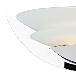 Una - Polished Chrome Trim with Opal Glass Wall Lamp Una - Polished Chrome Trim with Opal Glass Wall Lamp