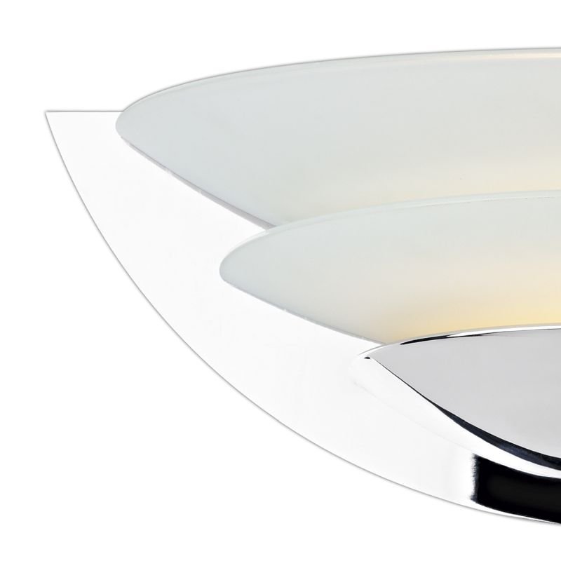 Dar-UNA0750 - Una - Polished Chrome Trim with Opal Glass Wall Lamp