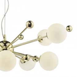 Ursa - Gold With Opal Globe Glass 10 Light Centre Fitting Ursa - Gold With Opal Globe Glass 10 Light Centre Fitting