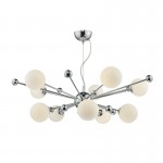 Ursa - Chrome With Opal Globe Glass 10 Light Centre Fitting Ursa - Chrome With Opal Globe Glass 10 Light Centre Fitting